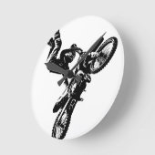 Motorrad-Pop-Kunst Motorrad-Akrobatik Runde Wanduhr (Winkel)