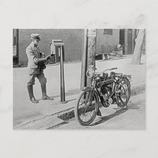 Motorrad Postman, 1909 Postkarte (Vorderseite)