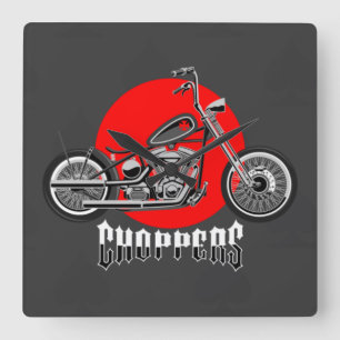 Motorrad‑Quadrat‑Wanduhr Quadratische Wanduhr