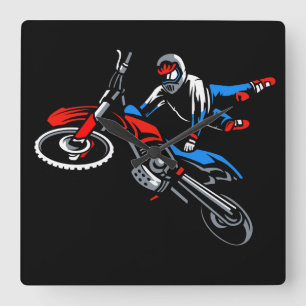 Motorrad Quadratische Wanduhr