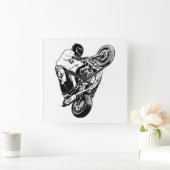 Motorrad Quadratische Wanduhr (Zuhause)