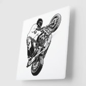 Motorrad Quadratische Wanduhr (Winkel)