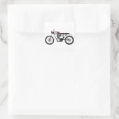 Motorrad Quadratischer Aufkleber (Tasche)