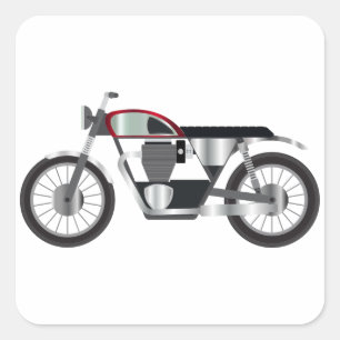 Motorrad Quadratischer Aufkleber