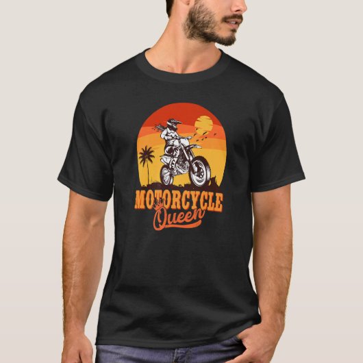 Motorrad Queen Biker Girl Racer Dirt Bike Motorrad T-Shirt (Vorderseite)