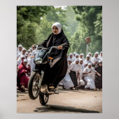 Motorrad Racing Nun Poster (Vorne)