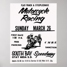 Motorrad Racing South Bay Speedway Otay Mesa Poster