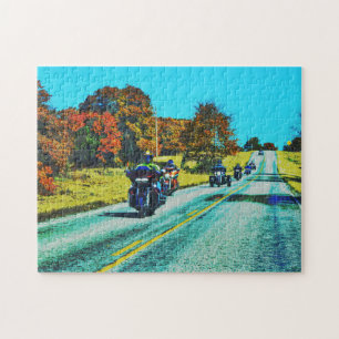 Motorrad-Rad-Rad-Tour Art Puzzle