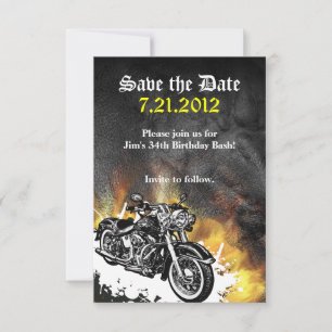 Motorrad-Radfahrer-Save the Date Mitteilung Save The Date
