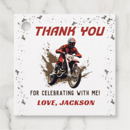 Motorrad Red Dirt Bike Geburtstags-Liebesmarken Geschenkanhänger