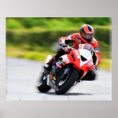 Motorrad Red Racer Poster (Vorne)