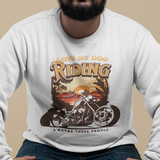 Motorrad Reiten Hund Vater Abenteuer Sweatshirt