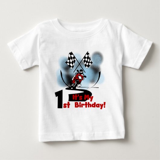 Motorrad-Rennen 1. Geburtstag Tshirts und Geschenk (Vorderseite)