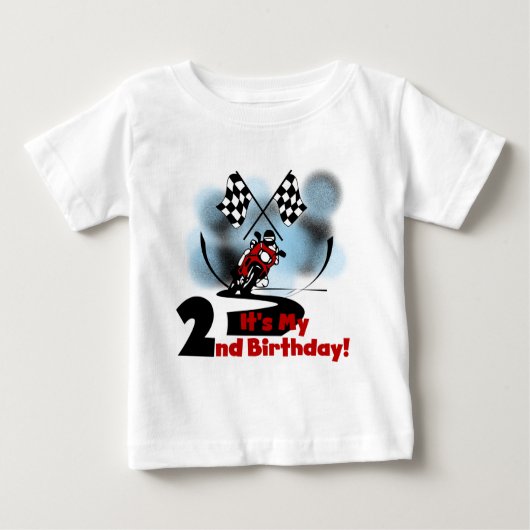 Motorrad-Rennen 2. Geburtstag Tshirts und Geschenk (Vorderseite)
