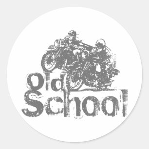Motorrad-Rennen der alten Schule Runder Aufkleber