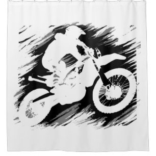 Motorrad-Rennen in Motocross Duschvorhang