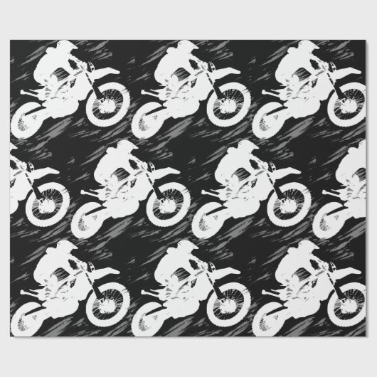 Motorrad-Rennen in Motocross Geschenkpapier (Flach)