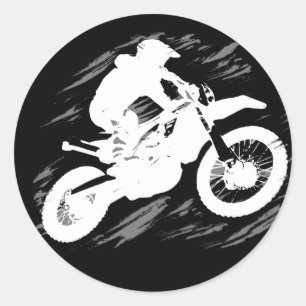 Motorrad-Rennen in Motocross Runder Aufkleber