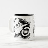 Motorrad-Rennen in Motocross Zweifarbige Tasse (Vorderseite Links)