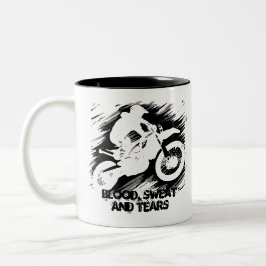 Motorrad-Rennen in Motocross Zweifarbige Tasse (Links)