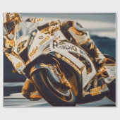 Motorrad-Rennläufer Geschenkpapier (Flach)