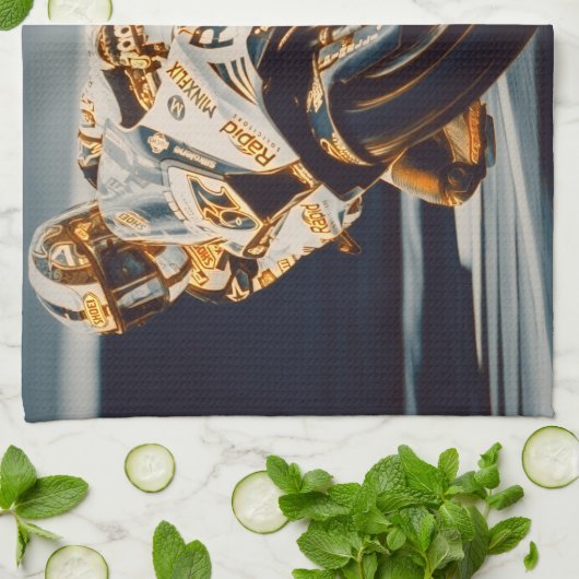 Motorrad-Rennläufer Geschirrtuch (Gefaltet)