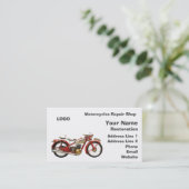 Motorrad-Reparaturwerkstatt Visitenkarte (Stehend Vorderseite)