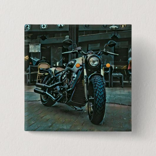 Motorrad-Retro-Geschenk Button (Vorderseite)