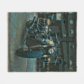 Motorrad-Retro-Geschenk Fleecedecke (Vorderseite (Horizontal))