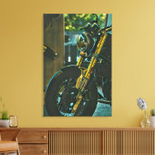 Motorrad-Retro-Geschenk Leinwanddruck (Insitu (Wohnzimmer))