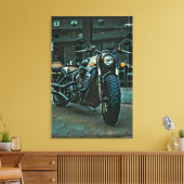 Motorrad-Retro-Geschenk Leinwanddruck (Insitu (Wohnzimmer))