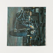 Motorrad-Retro-Geschenk Wandteppich (Vorderseite (Horizontal))