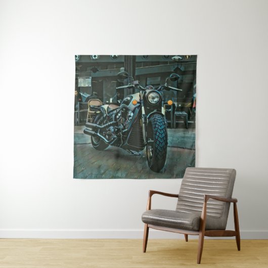 Motorrad-Retro-Geschenk Wandteppich (Beispiel)