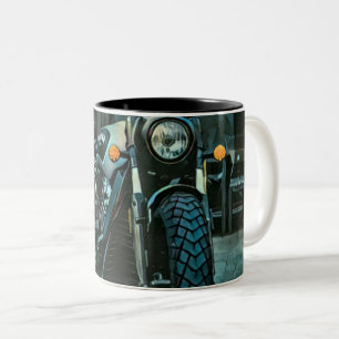 Motorrad-Retro-Geschenk Zweifarbige Tasse