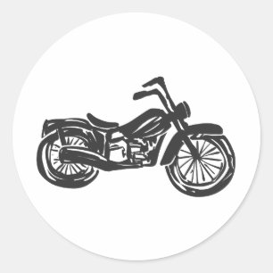Motorrad-Retro-Illustration - Hintergrund wählen Runder Aufkleber