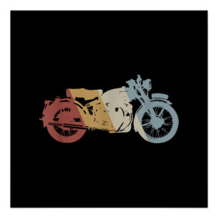Motorrad Retro-Stil Vintage Poster