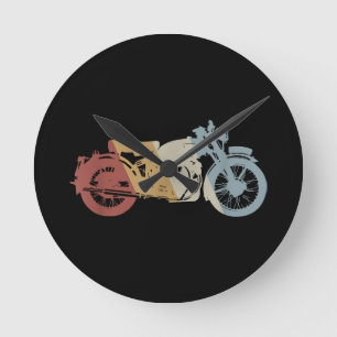 Motorrad Retro-Stil Vintage Runde Wanduhr