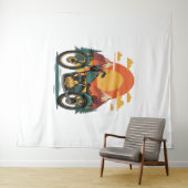 Motorrad Retro Vintager Sonnenuntergang Wandteppich (Beispiel (Horizontal))