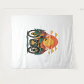 Motorrad Retro Vintager Sonnenuntergang Wandteppich (Vorderseite (Horizontal))