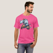 Motorrad-Rhinozeros-Design T-Shirt (Vorne ganz)