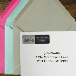 Motorrad-Rücksendeadresse Schwarze Silber Männer