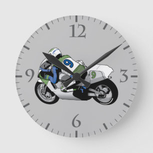Motorrad Runde Wanduhr