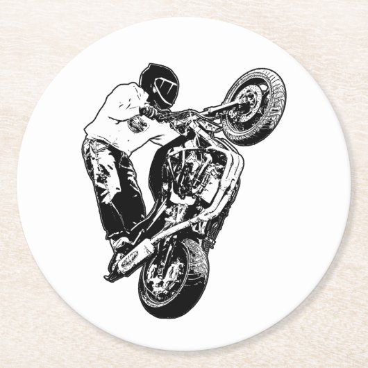 Motorrad Runder Pappuntersetzer (Vorderseite)