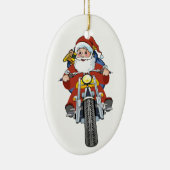 Motorrad-Sankt-Weihnachtsbaum-Verzierung Keramik Ornament (Rechts)