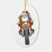 Motorrad-Sankt-Weihnachtsbaum-Verzierung Keramik Ornament (Links)
