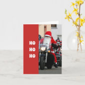 Motorrad Santa Claus Ho Ho Ho Karte (Gelbe Blume)