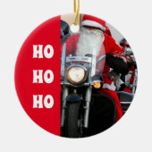 Motorrad Santa Claus Ho Ho Ho Keramik Ornament (Vorne)