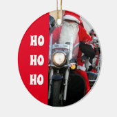 Motorrad Santa Claus Ho Ho Ho Keramik Ornament (Links)