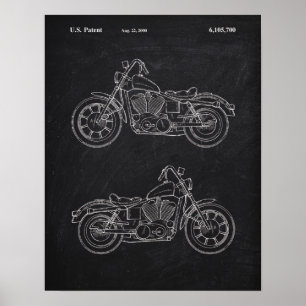 Motorrad-Schwingen-Arm-Abdeckungs-Patent-Tafel Poster