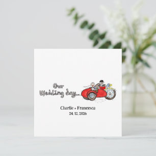 Motorrad & Seitenwagen-Hochzeit Einladung